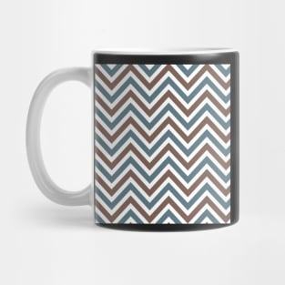 Blue and Brown Chevron Multi-color Pattern Mug